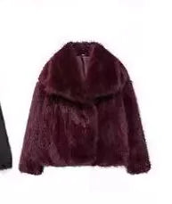 LUXURIOUS DARK FAUX FUR JACKET