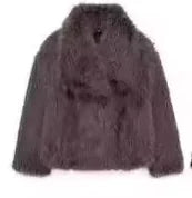 LUXURIOUS DARK FAUX FUR JACKET