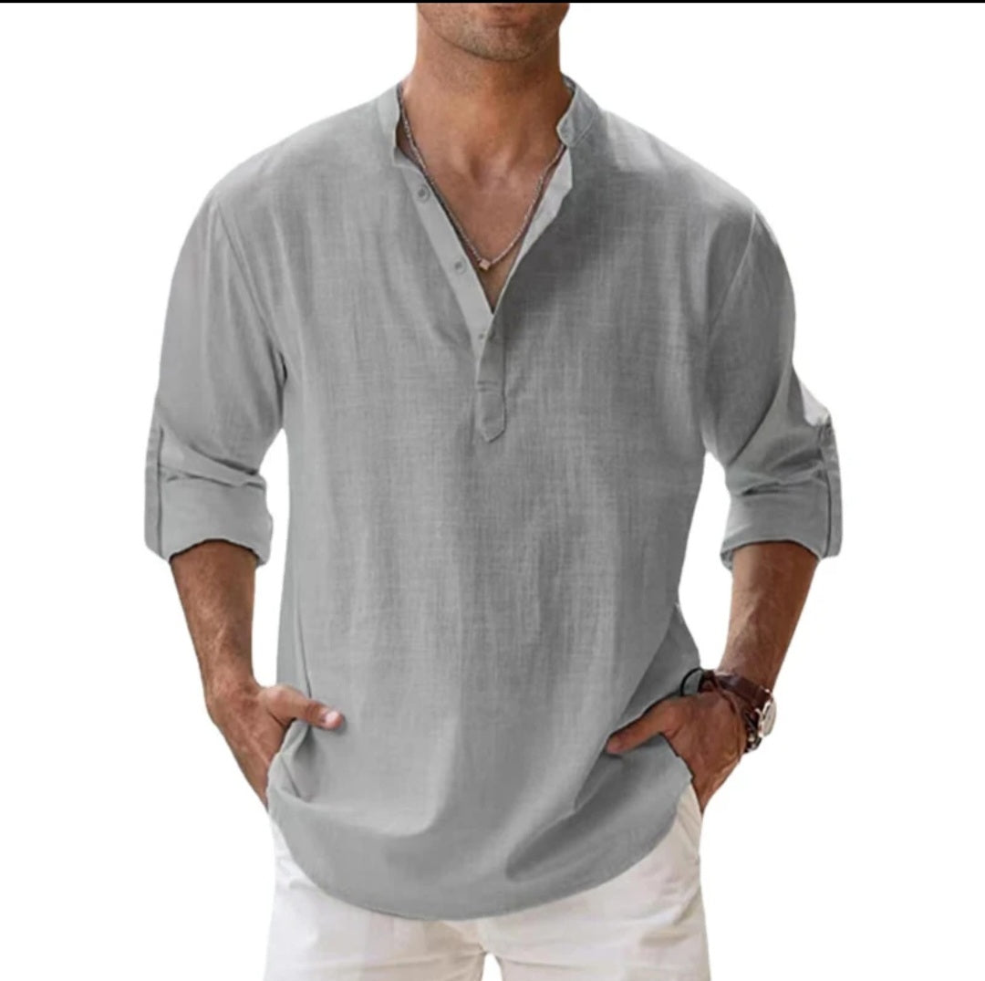 COTTON LINEN SHIRT - MEN