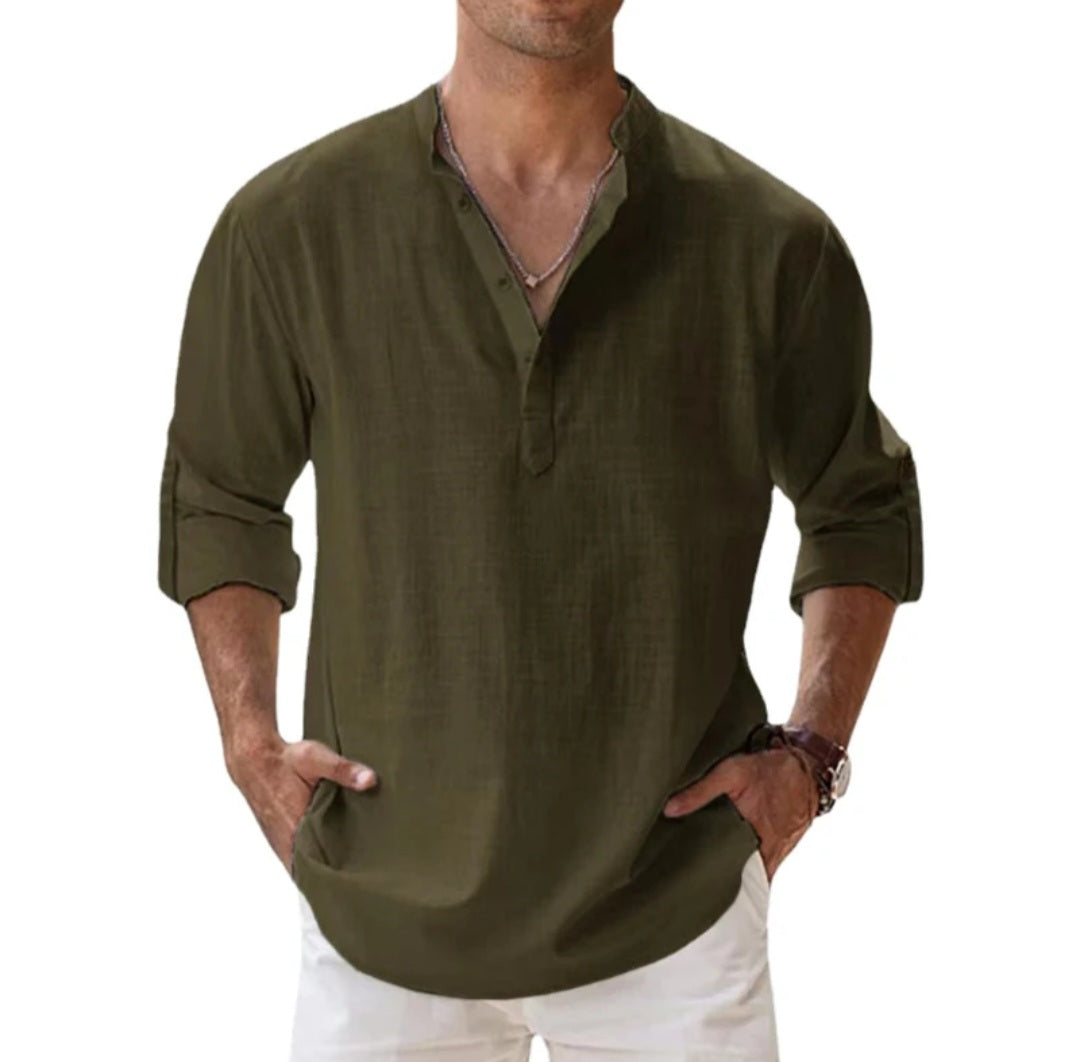 COTTON LINEN SHIRT - MEN