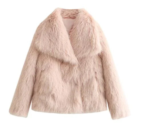 LUXURIOUS DARK FAUX FUR JACKET