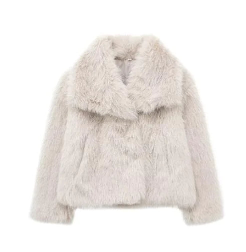 LUXURIOUS DARK FAUX FUR JACKET