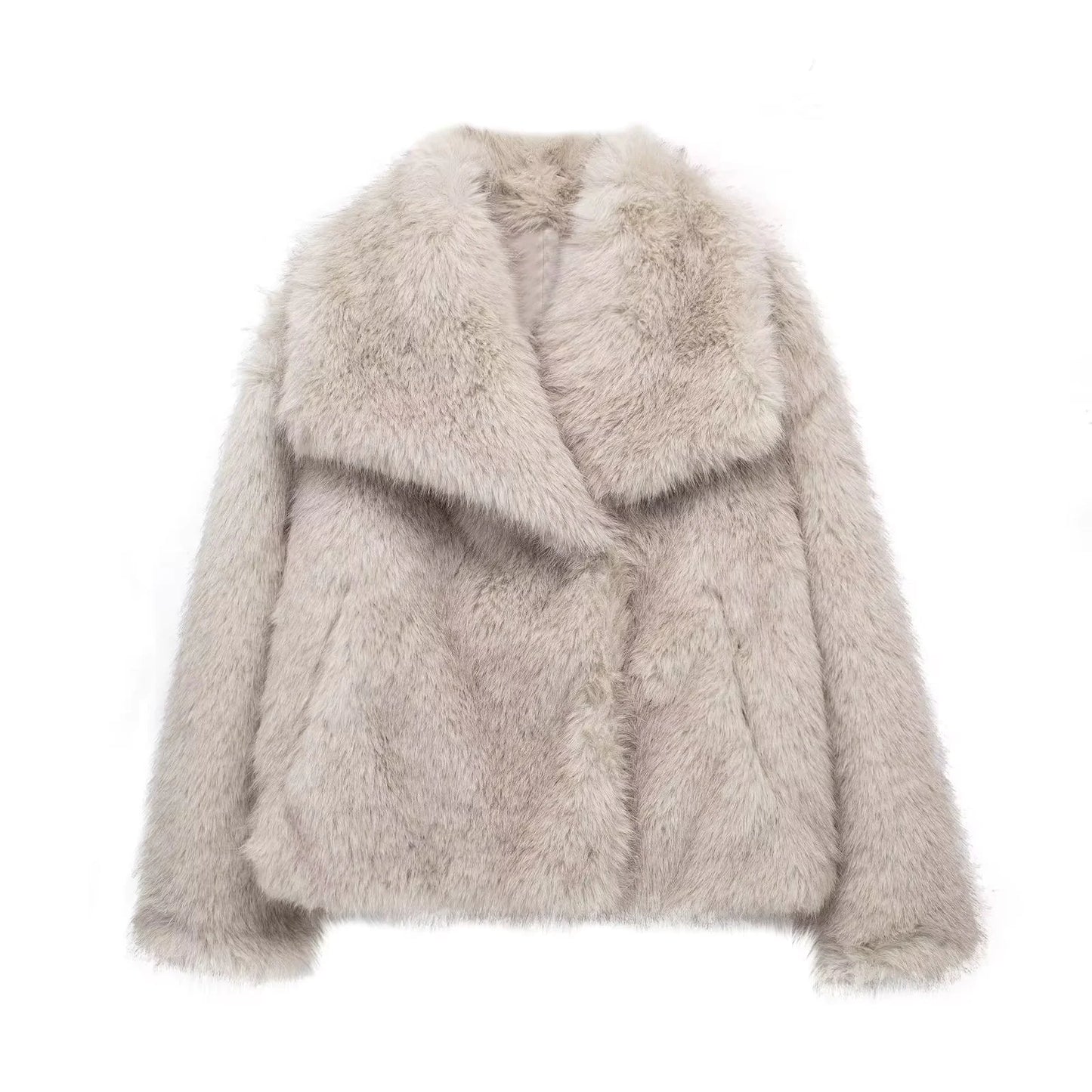 LUXURIOUS DARK FAUX FUR JACKET